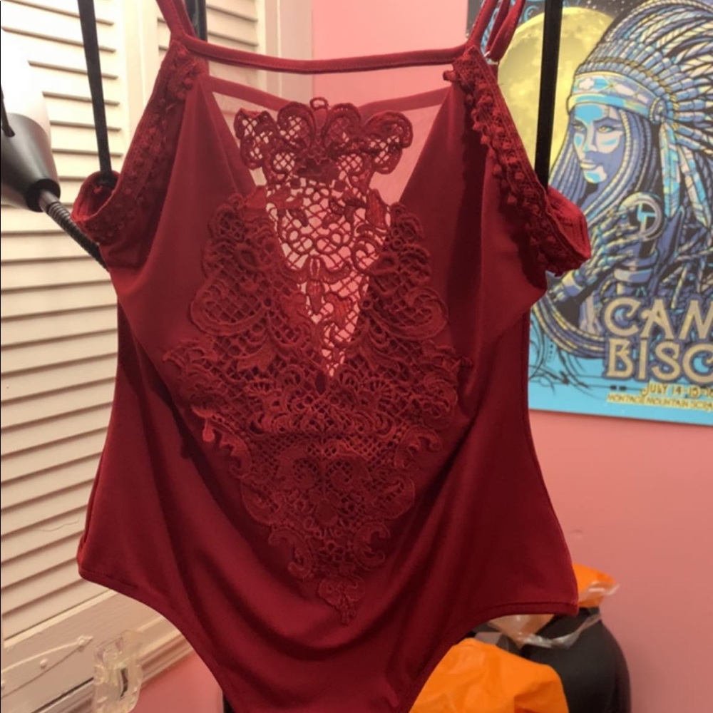 Red Stappy Bodysuit
